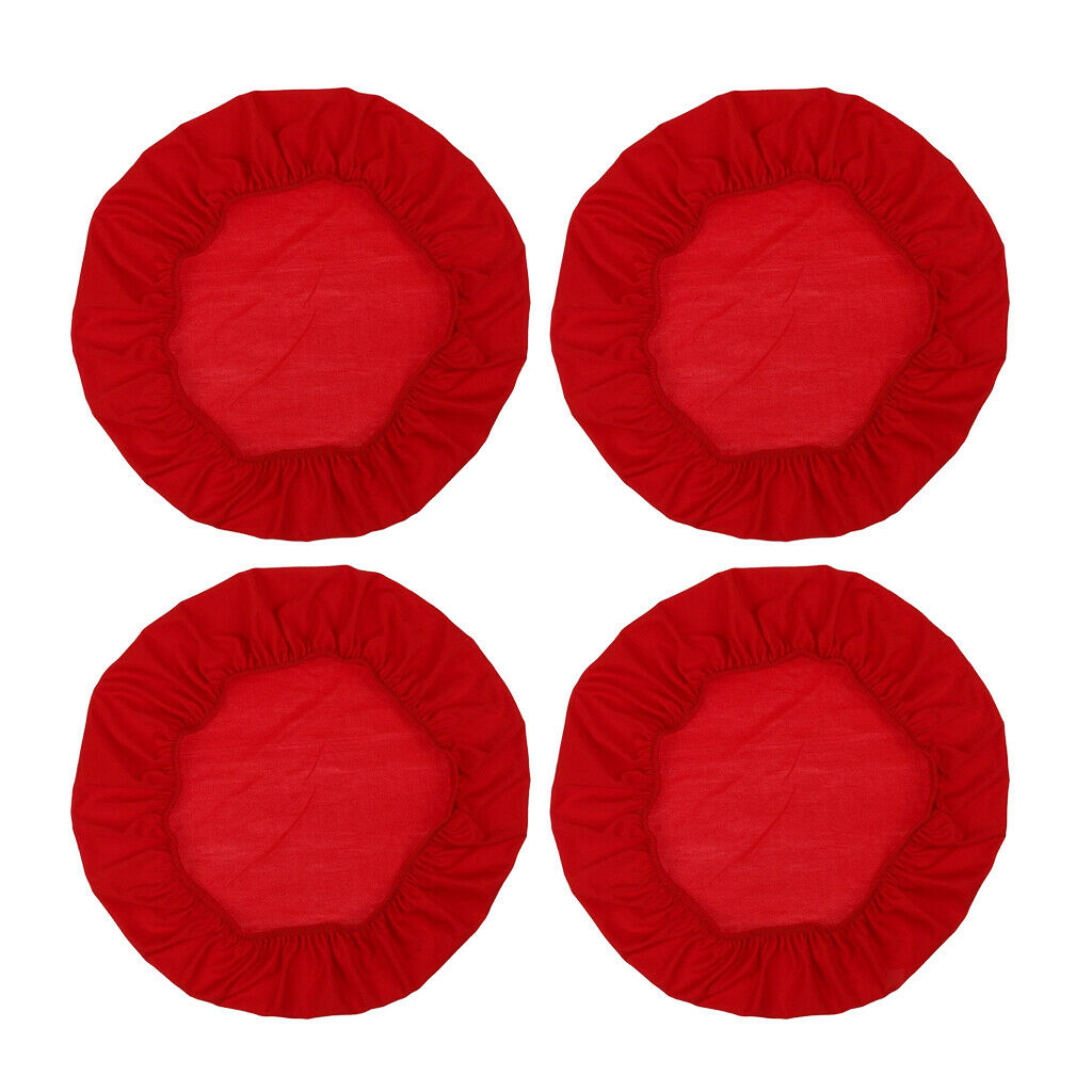 4Pcs Red Anti-Dust Chair Seat Cover Wedding Dining Room Chair Protectors Give