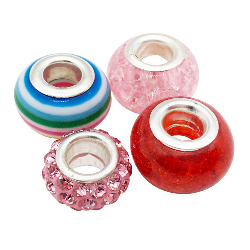 30Pcs Round Murano Glass Charms Lampwork Beads for Jewellery Making Bracelet