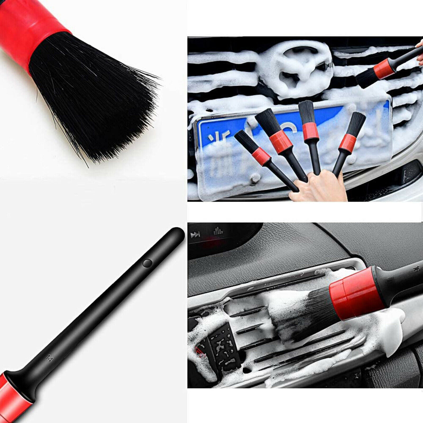 5PCS Car Detailing Brush Kit Auto for Wheel Detail Clean Brush Scratch-Free