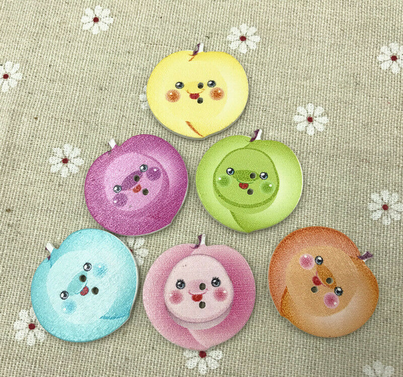 20pcs Fruit buttons wooden sewing Scrapbooking crafts fruit buttons 32mm