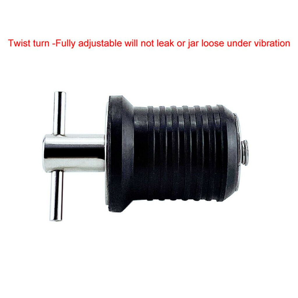 Twist Turn Boat Bailer Transom Livewell Drain Hull Plug Fits 1" Holes