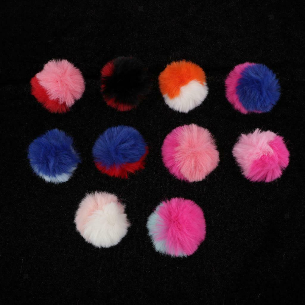 10x Plush  Balls Artificial Fur Ornaments For