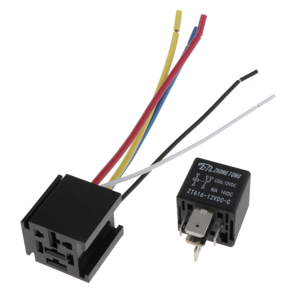 Auto Vehicle 80 Amp SPDT 5Pin DC 12 / 24V Relay Module