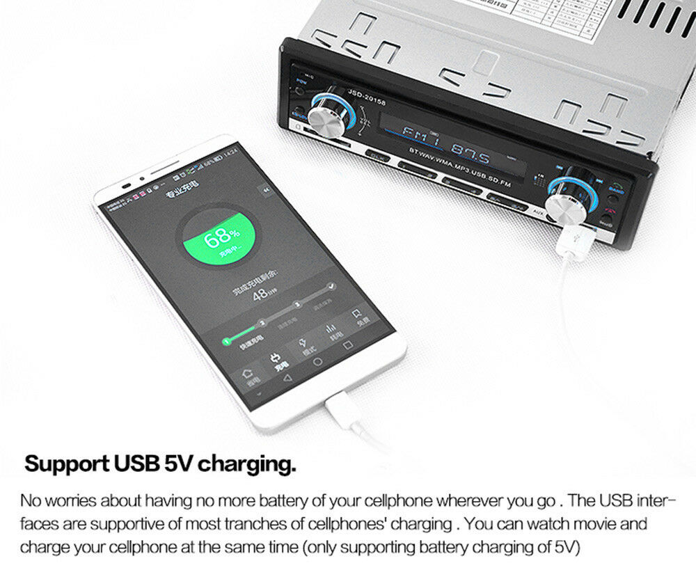 HOT  BTCD USB MP3 FM Radio In Dash Receiver Din AUX Car Stereo Player