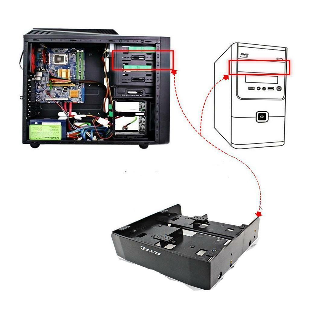 5.25" to 3.5" SSD HDD Bay Mounting Adapter Kit Bracket Hard Drive Holder New