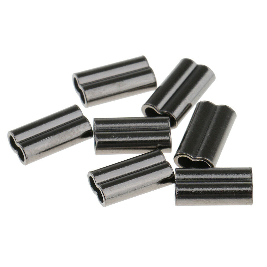 100Pcs Double Fishing Tube Barrel Sleeves Connector 2mm Bore Fishing Tackles