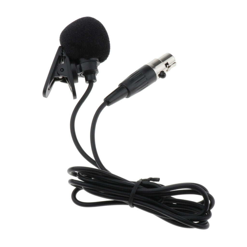 2x Pro 3/4Pins Clip On Lapel Mini Microphone Wireless Condenser XLR Lavalier Mic