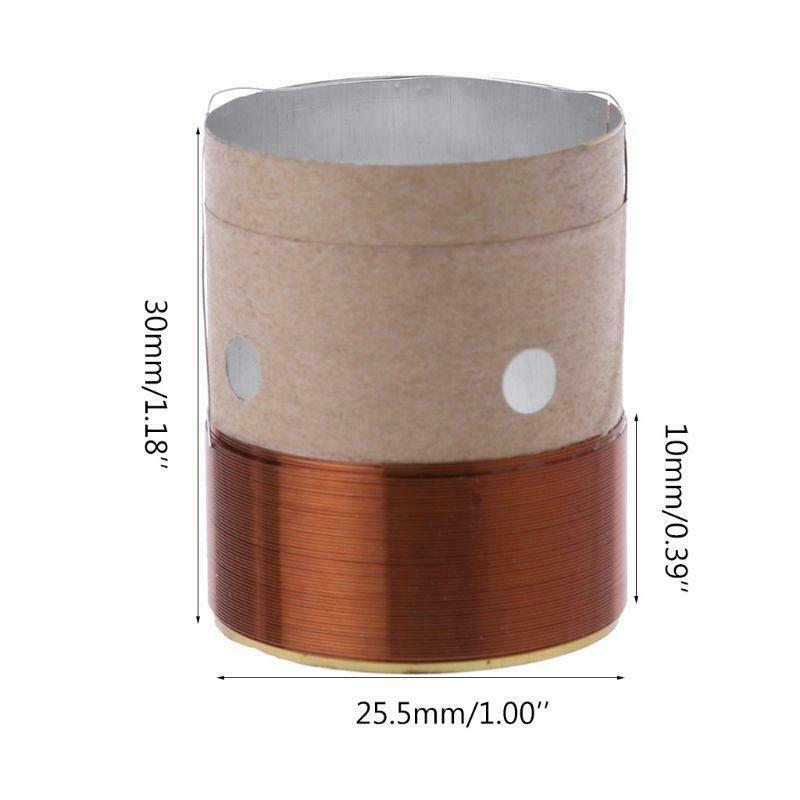25.5mm 8 Ohm Core Round Brass Wire Woofer Voice Coil Aluminum For Speaker Repair