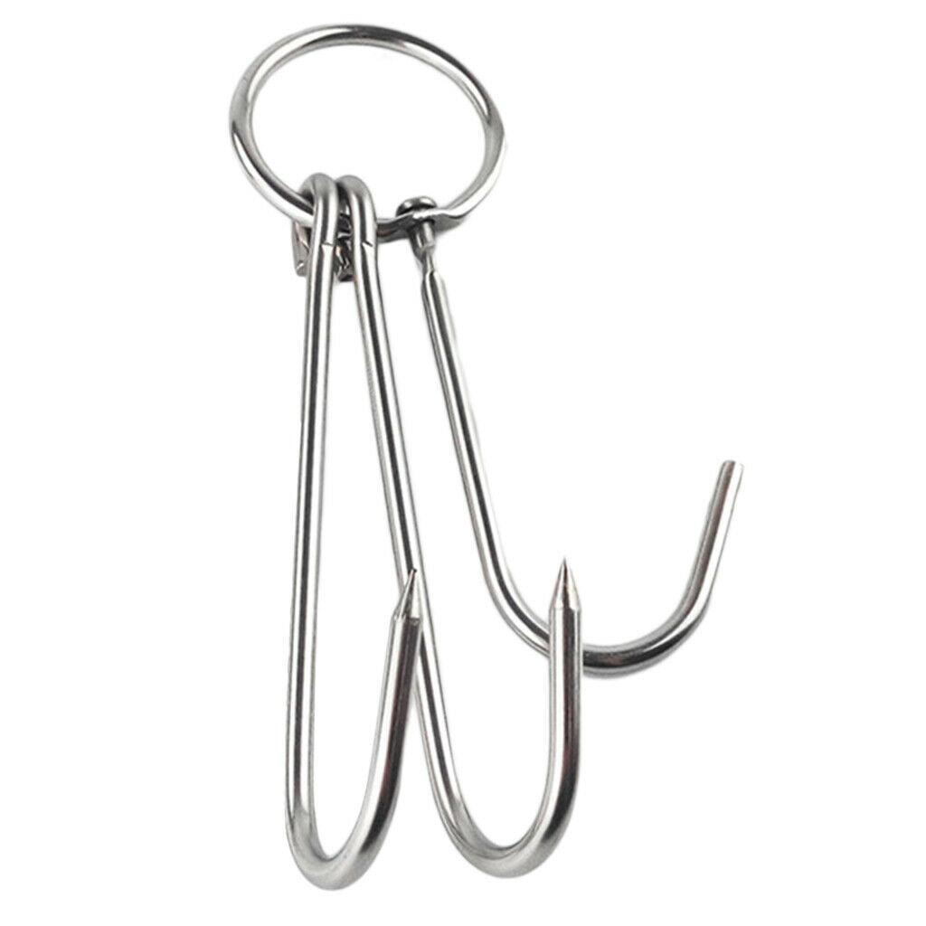 Set of 5 Stainless Steel Heavy Duty Hooks Chicken Processing BBQ Hook Tool