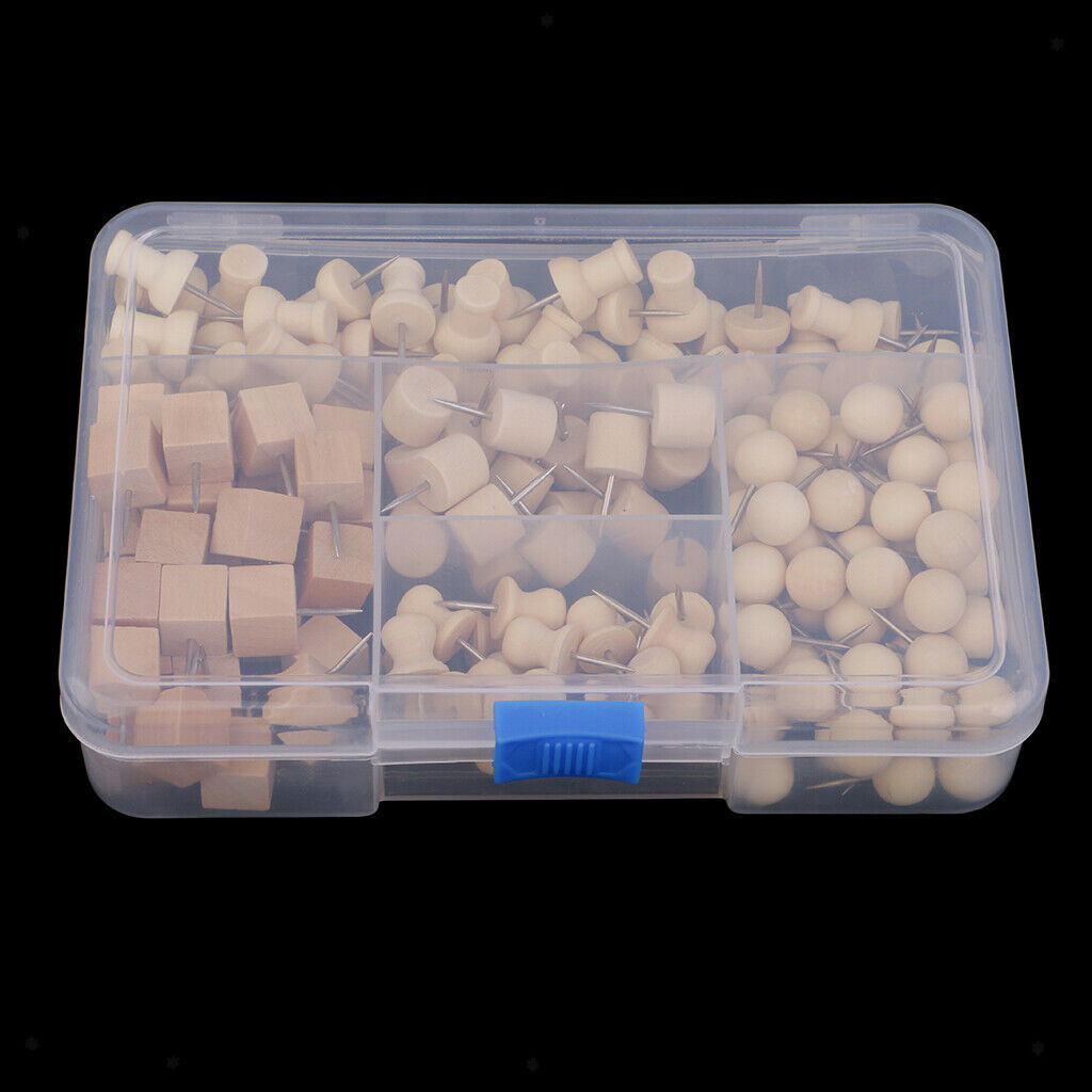 180-pack wooden thumbtacks, nails, needles, pinboard needles, thumbtacks, maps