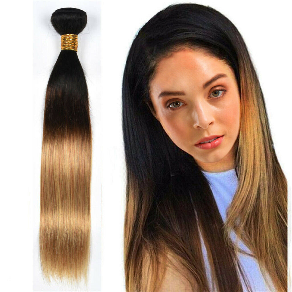 100% Virgin Brazilian Ombre Straight Hair Human Hair Extension Weave 1Bundle