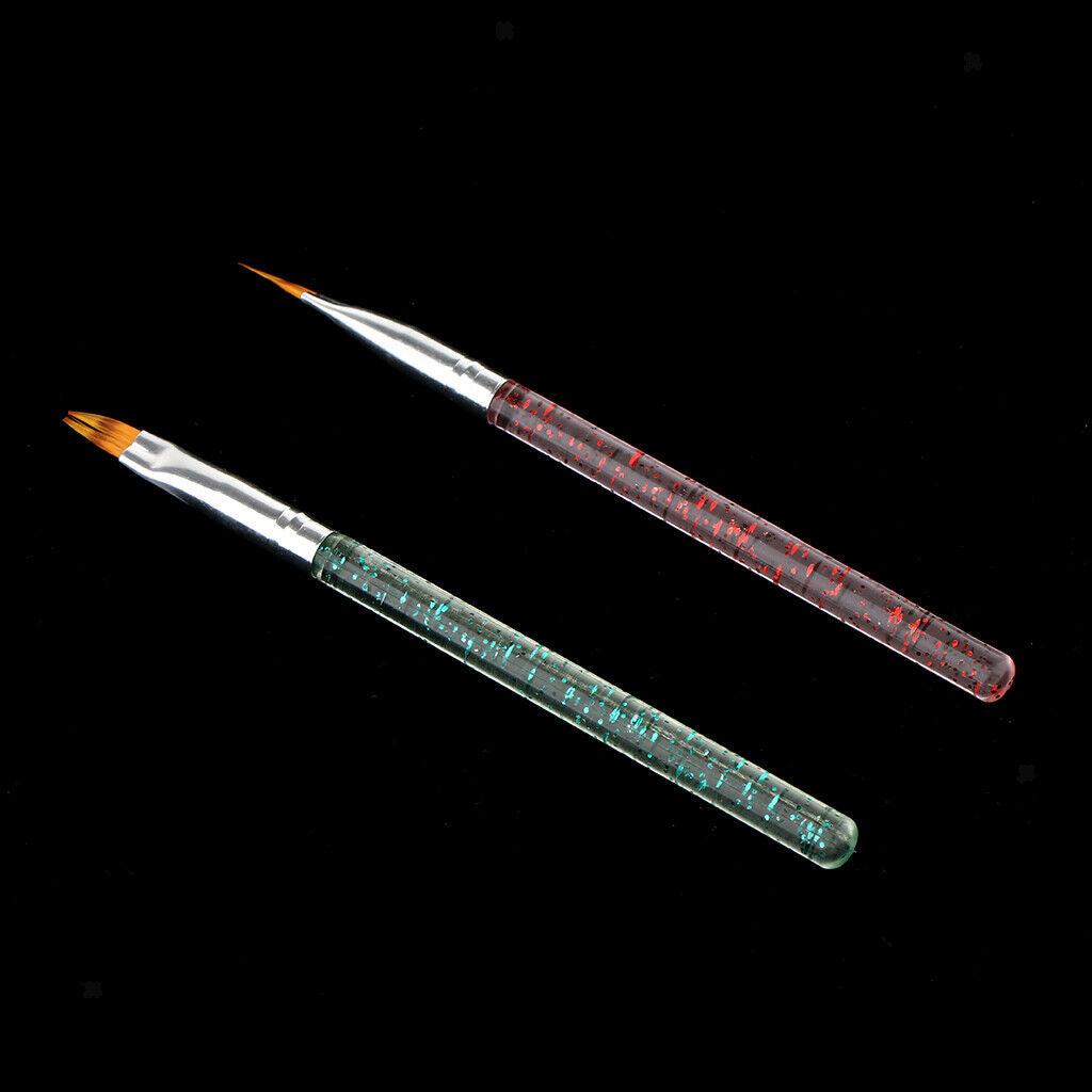 2PCS Nail Art Painting Brushes Dotting Pens for Natural,False,Acrylic,Gel Nails,
