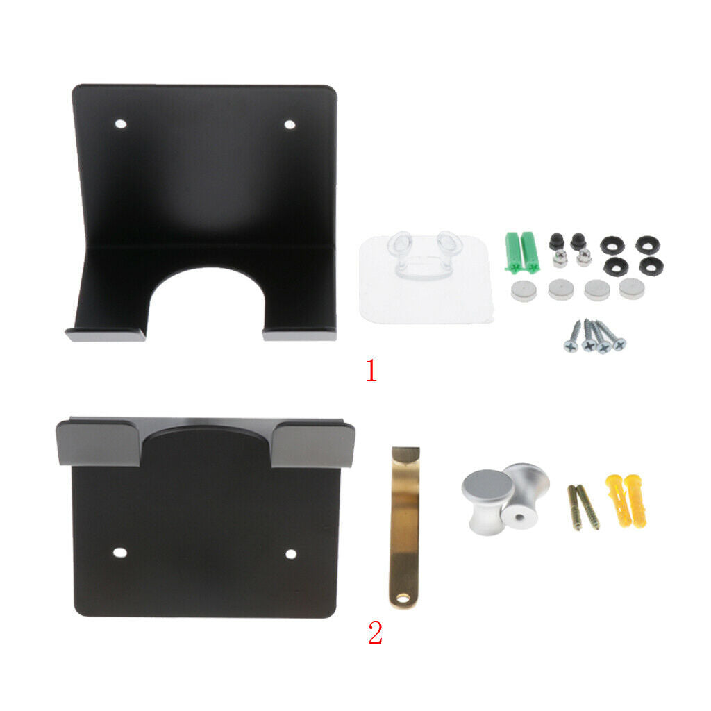 Home Hair Dryer Stand Rack Hair Blower Hanger Holder w/ Plug Hook with Hook