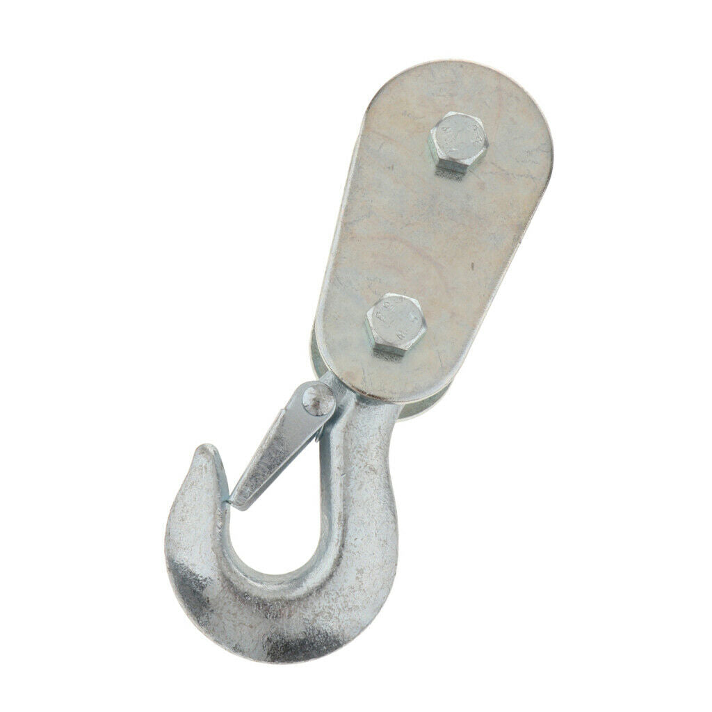 2 Ton Lifting Pulley Winch Hoist Block Hook W/Safety Clip Drop Forged Steel