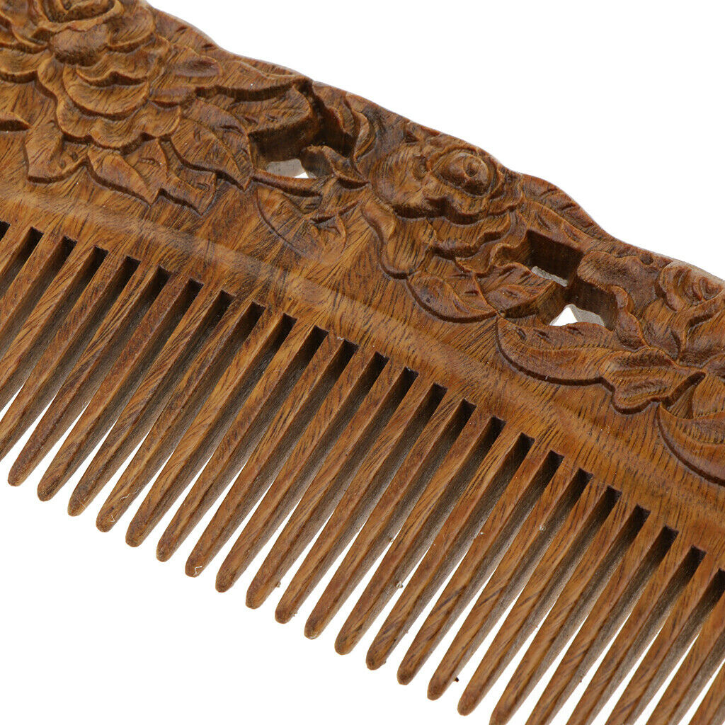 Travel Size Natural Sandalwood Handmade Wide Tooth Massage Comb Hair Care