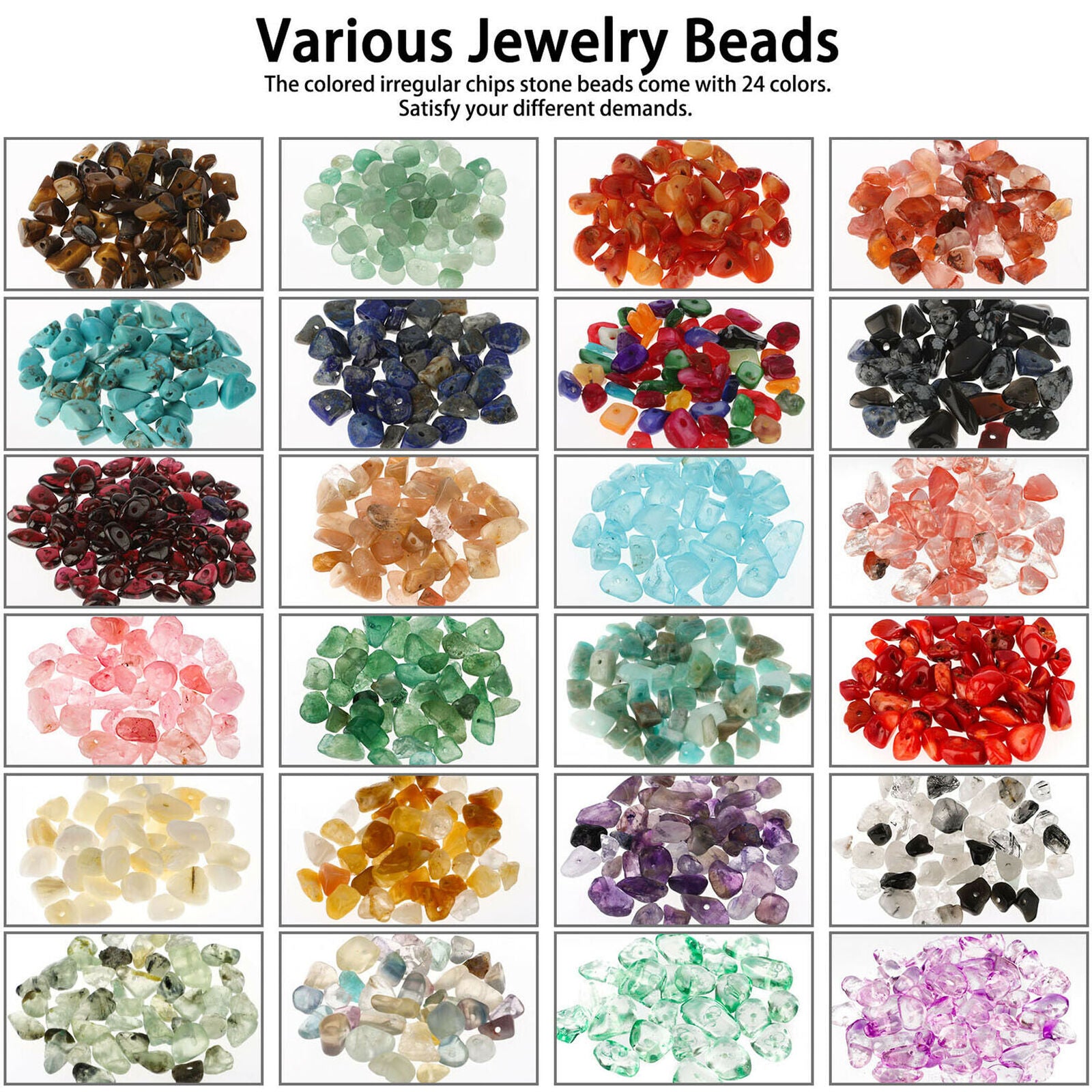 DIY Irregular Chip Stone Bead Bracelet Necklace Natural Jewelry Making Box Kit