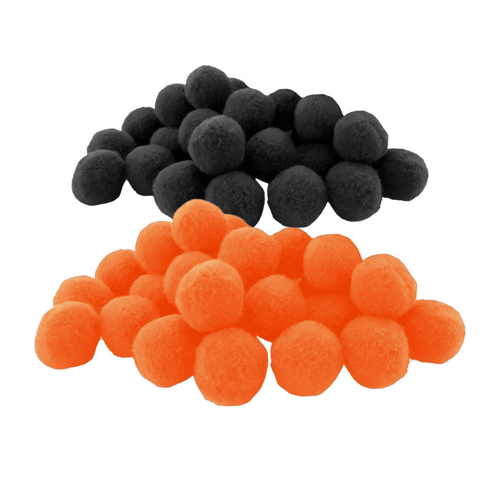 200 Pcs Craft Pom Poms DIY Accessories Mini Craft Decoration Black & Orange