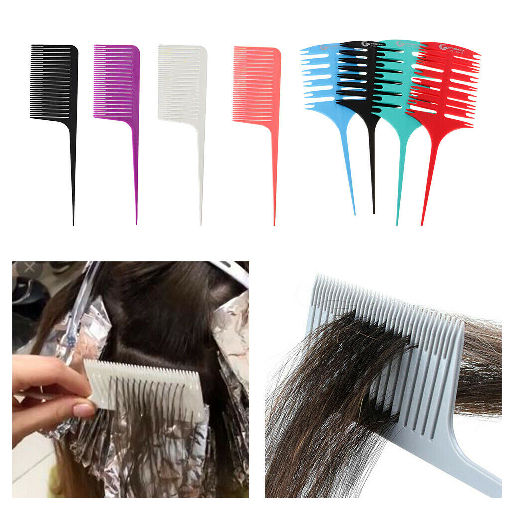 8x Plastic Weaving Highlighting Foiling Hair Comb Salon Styling Dyeing Combs
