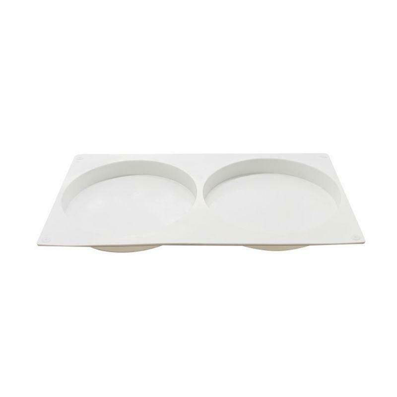2Cavity Large Round Disc Candy Silicone Mold Shallow Cylinder Cake Fondant Mould