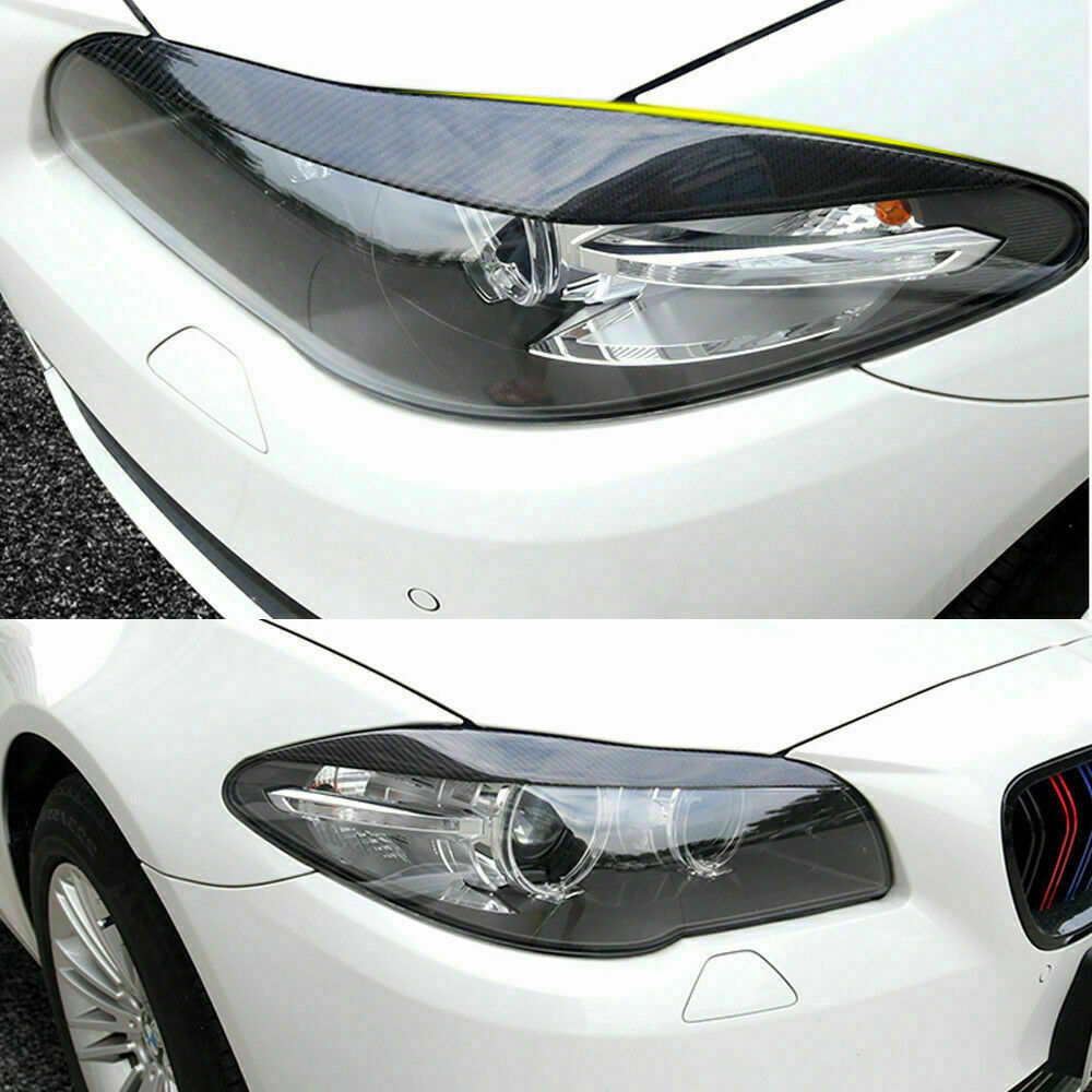 Carbon Fiber Eyelid Cover Trim Headlight for BMW F10 5 2013-2018 Car Styling