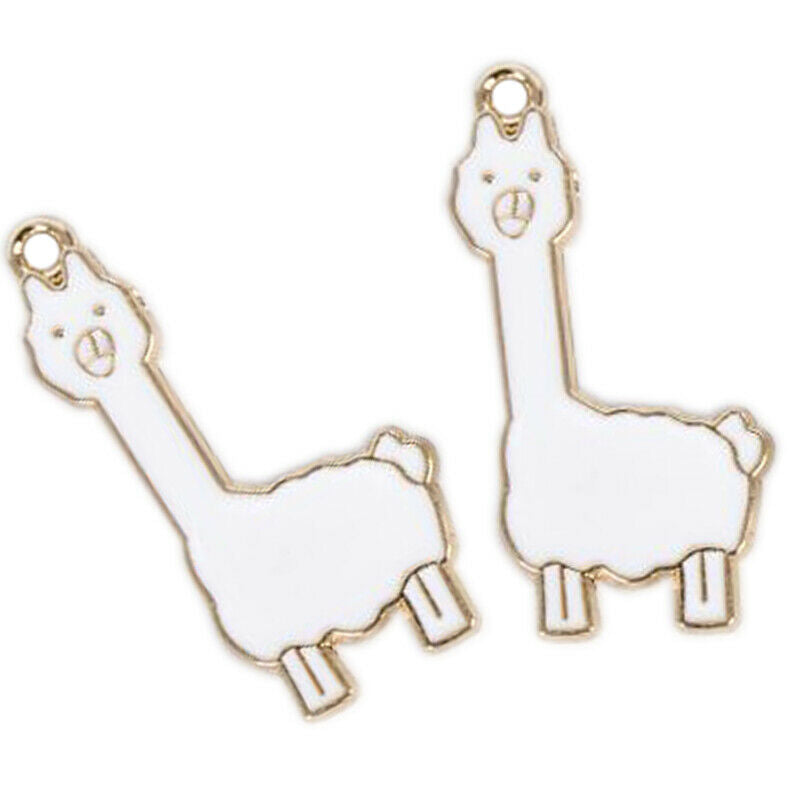10Pcs/Set Enamel Alloy Alpaca Sheep Charms Pendant Jewelry DIY Making Cra.l8