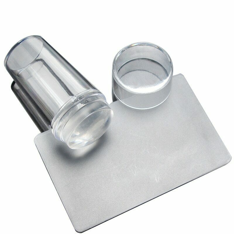 1pc Clear Nail Art Stamper Scraper Kit DIY Polish Print Template Manicure Tool