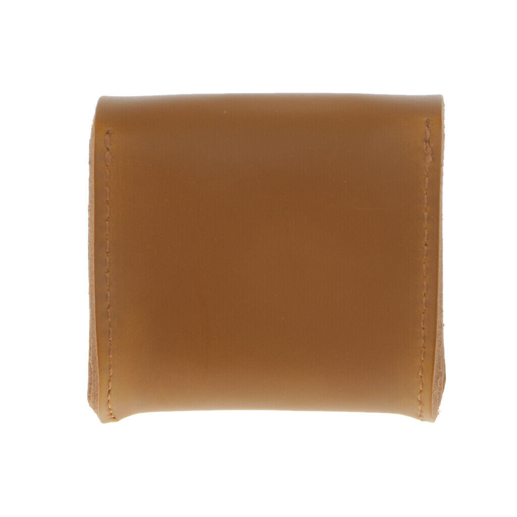 Leather Earphone Case Headphones Storage Bag Charger Data Cable  Light Brown