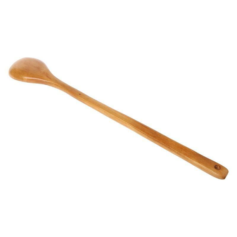 Long Handle Wooden Spoon Soup Kitchen Utensil Coffee Tea Table Scoop Cutlery