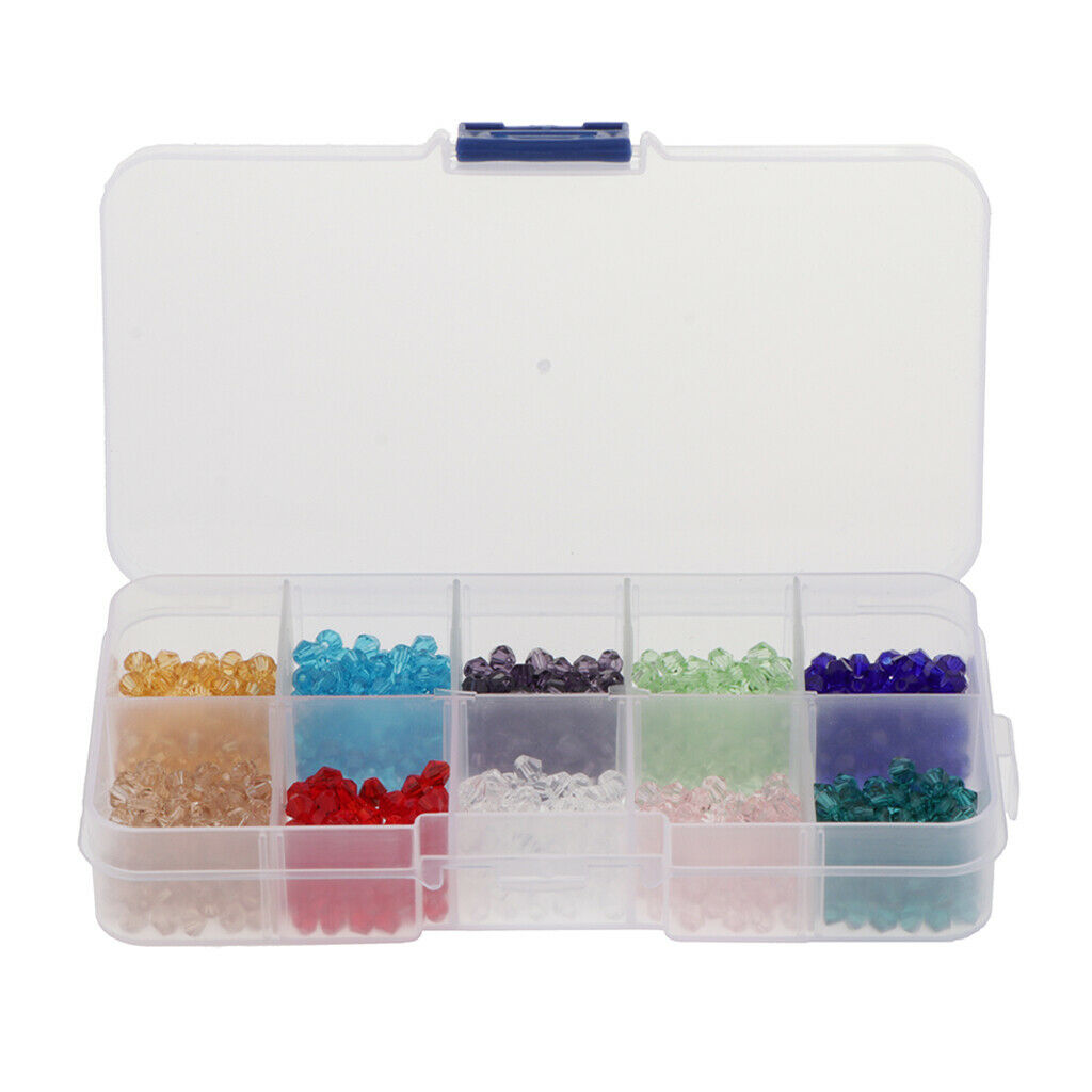Clear Glass Beads Craft Loose Beads Charms with Box for DIY Spacer Beads
