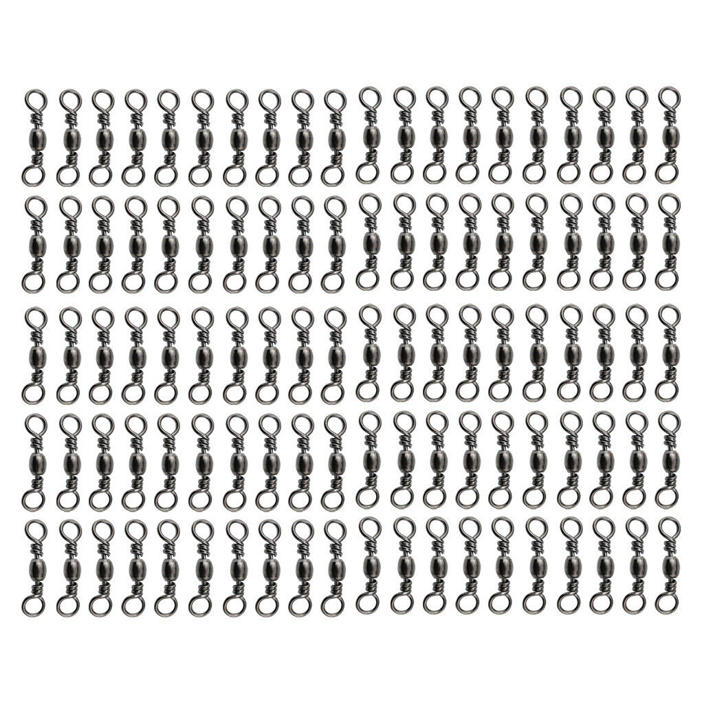 100 Pieces Rolling Barrel Swivels Bearing Hook Ring Fishing Accessories 28mm