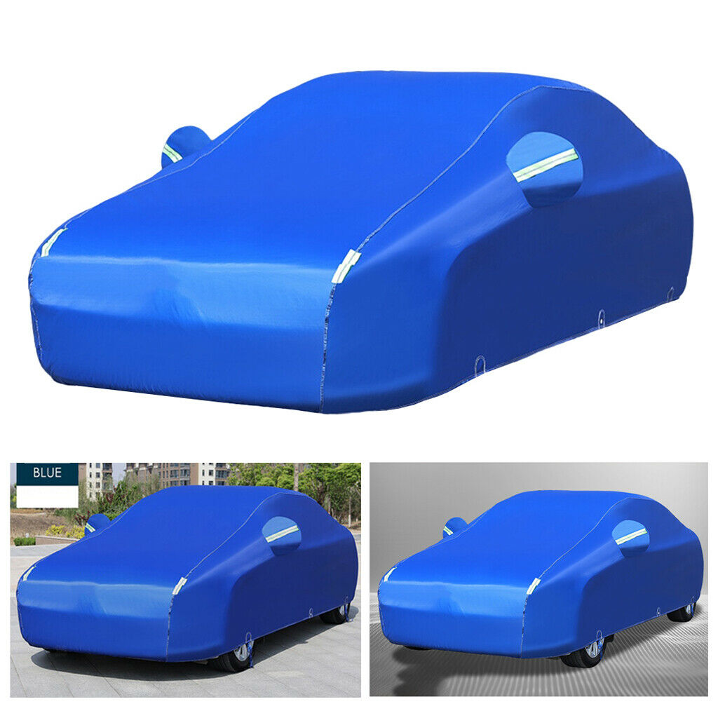 All Weather Full Car Cover Dustproof for Sedan Wagon Trucks 1 Layer Blue