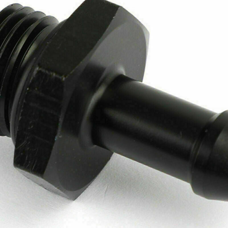Black ORB - 6 AN O Ring Boss to 5/16 8mm Barb Adapter Hose Nylon Fuel Fitting CN