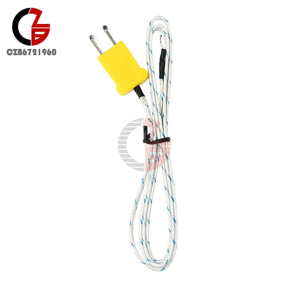 Wire Digital Thermometer 100CM 1M K-type Thermocouple Sensor Probe Test