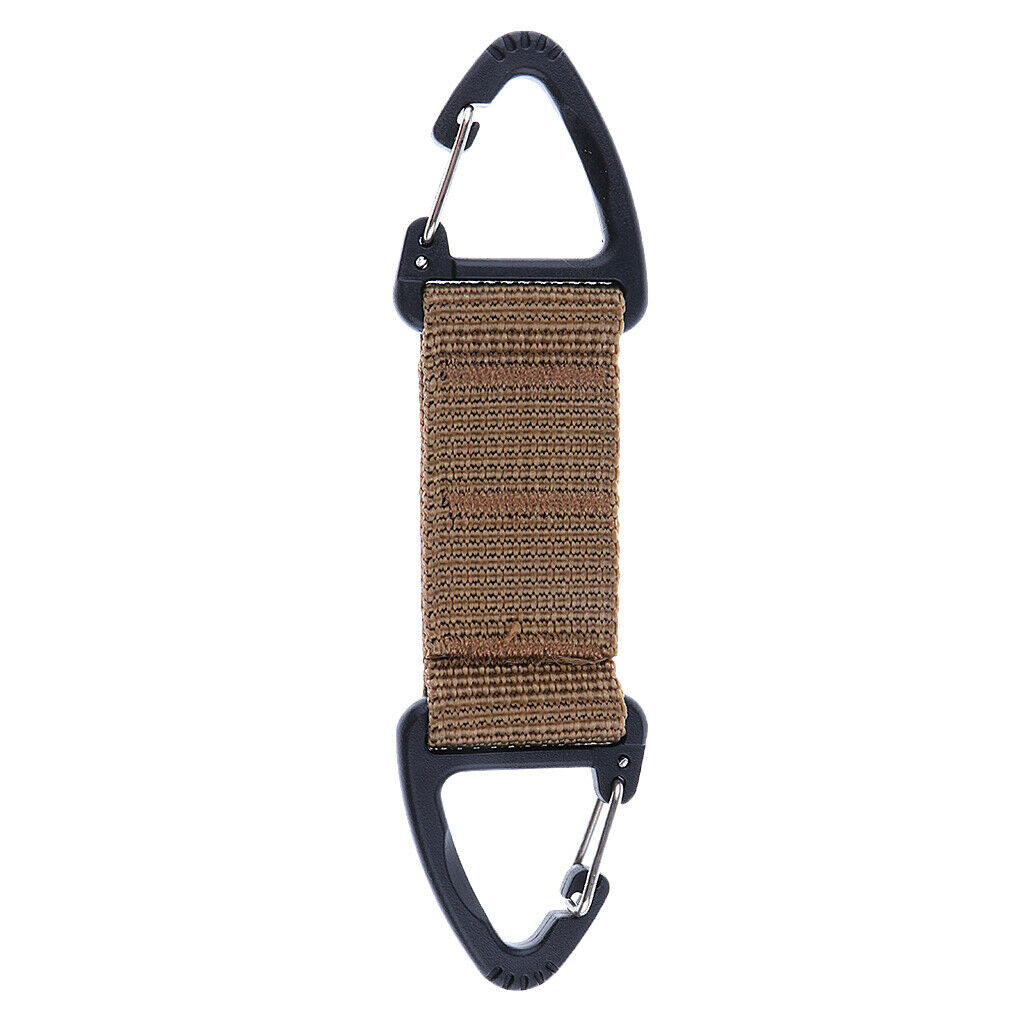 2pcs Nylon Webbing Buckle Camping Carabiner Clip Dual Ended Triangular Hook