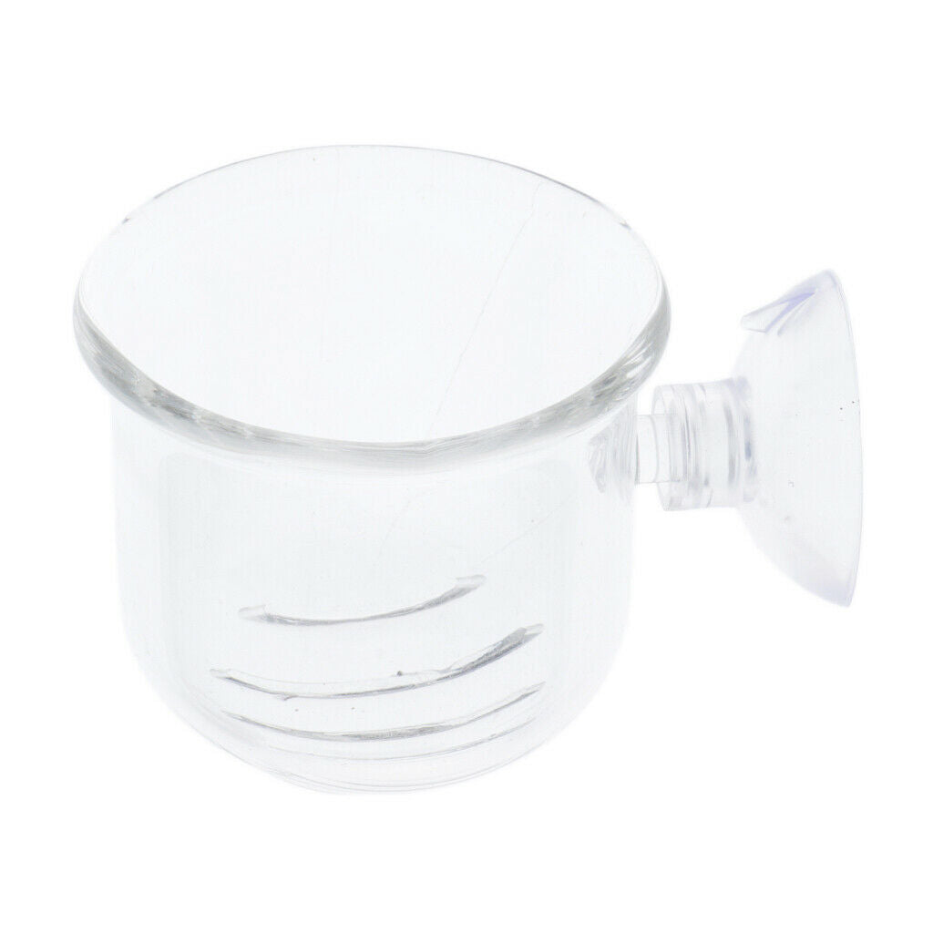 Set of 2 Fish Feeder Aquarium Clear Live Worm Bloodworm Food Feeding Cup