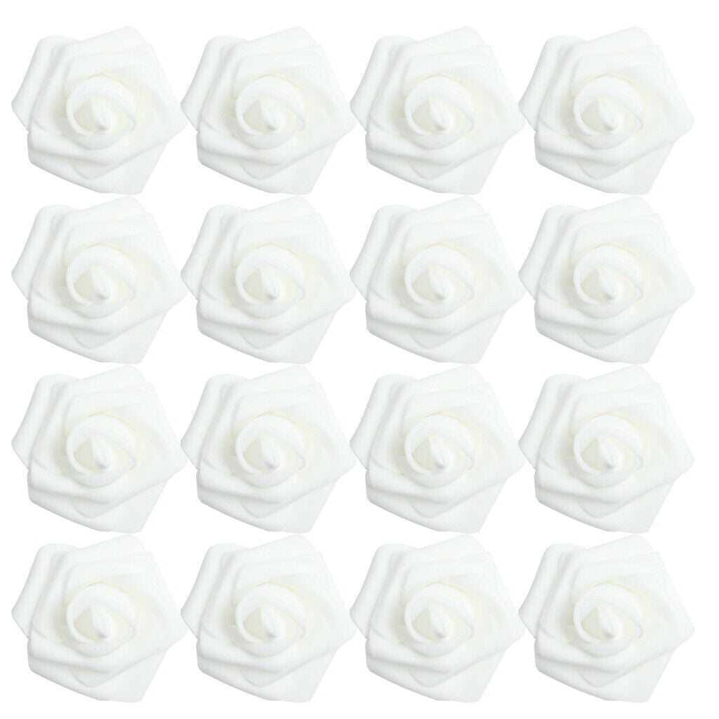 100 Pieces Small Artificial Rose Flower Head Handmade Home Decorations White