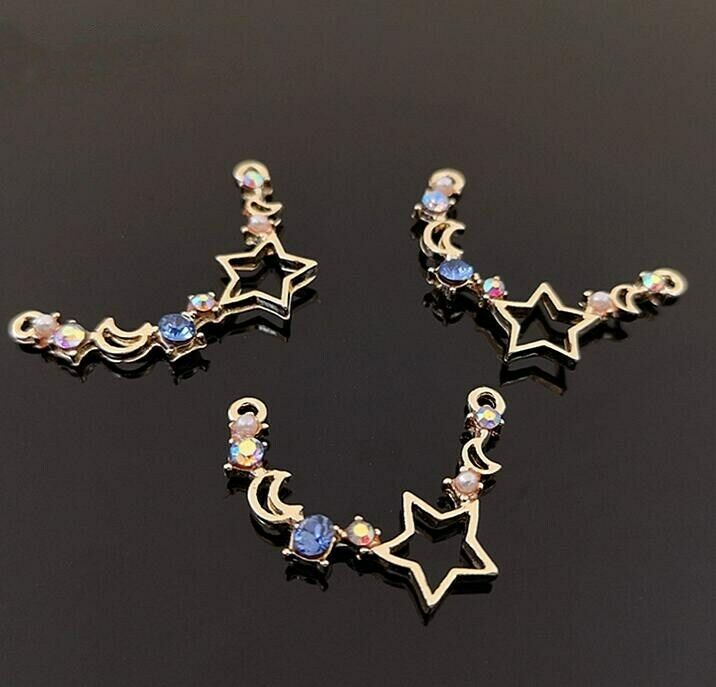 10pcs Star moon Necklace pendant Alloy fittings  Handmade Necklace Accessories