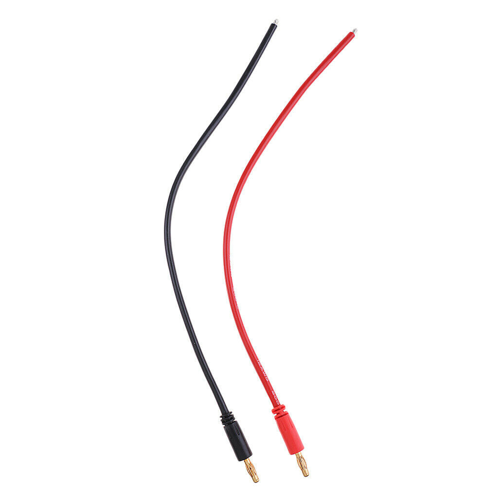 Banana 4mm Bullet Charger Connectors Plug 12AWG Wire Leads for B6 Charger