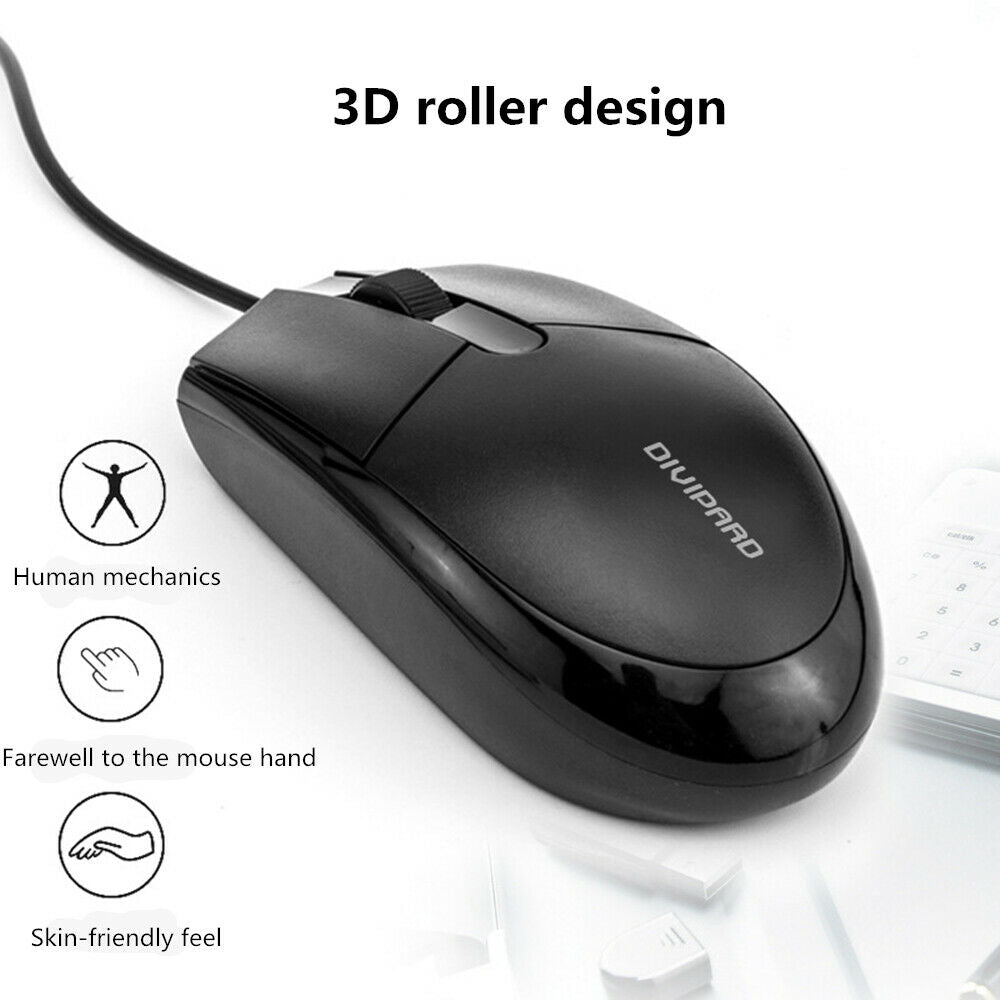 Wired mouse, 1200DPI optical mouse, for desktop notebook computers