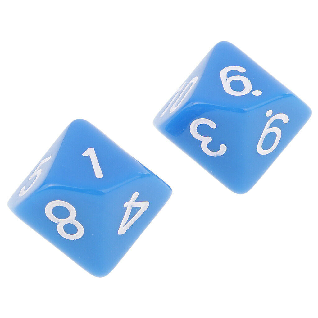 10 Pieces Dice Polyhedral Dices Accessory Party Fun Toys Table Gift New Blue