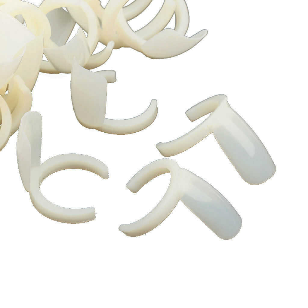 Ring Natural False Nail Art Polish Color Pops Display Practice Tips 50pcs