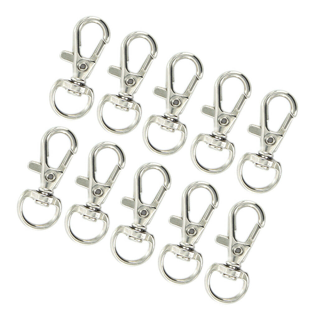 10pcs Silvery Metal Lanyard Hook For Paracord Lobster Clasp Bag Ring Keyring