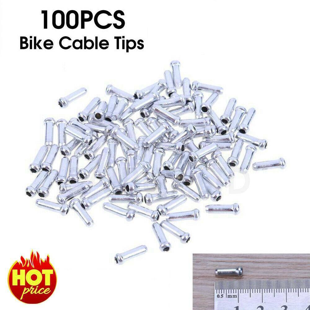 100PCS MTB BIKE BICYCLE BRAKE SHIFTER INNER CABLE TIPS END CAP CRIMPS US
