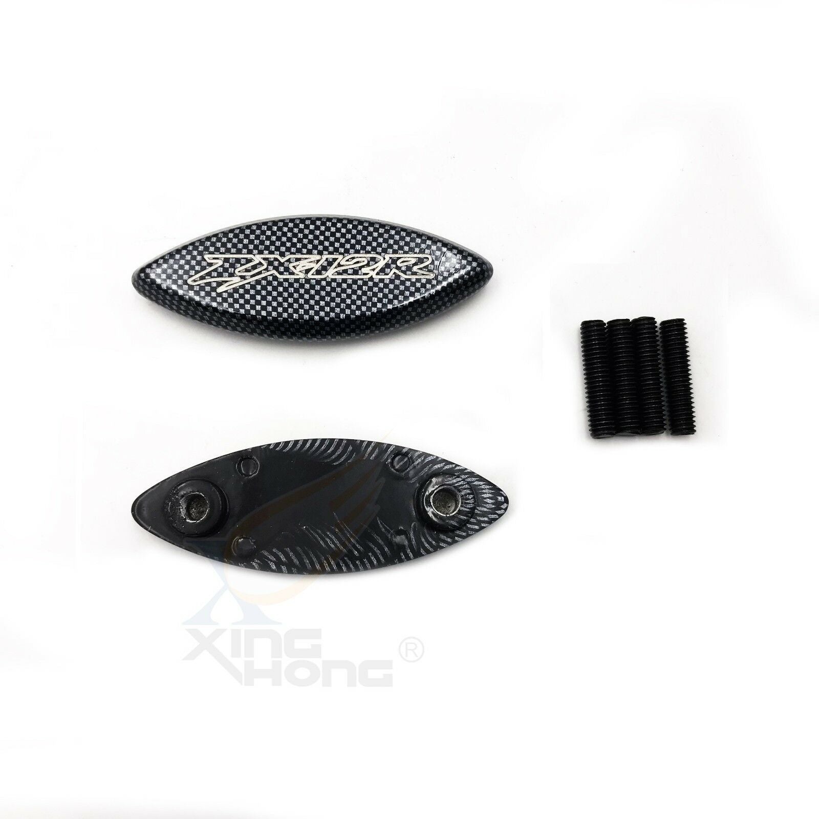 Carbon Style Mirror Block Off Base For 2000-2006 Kawasaki Ninja Zx-12R Zx12R