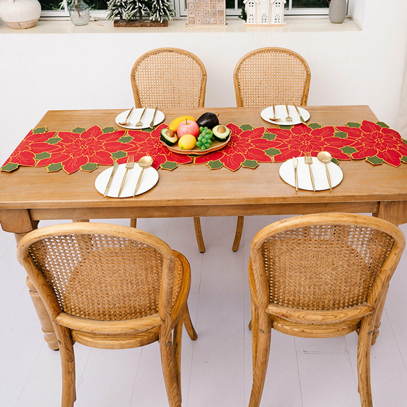 Table Cover Christmas Decoration Dress Up Polyester Restaurant For Home Fabric
