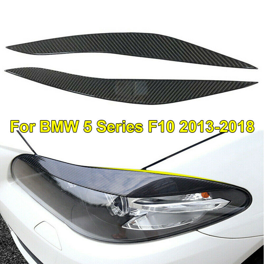 Carbon Fiber Eyelid Cover Trim Headlight for BMW F10 5 2013-2018 Car Styling