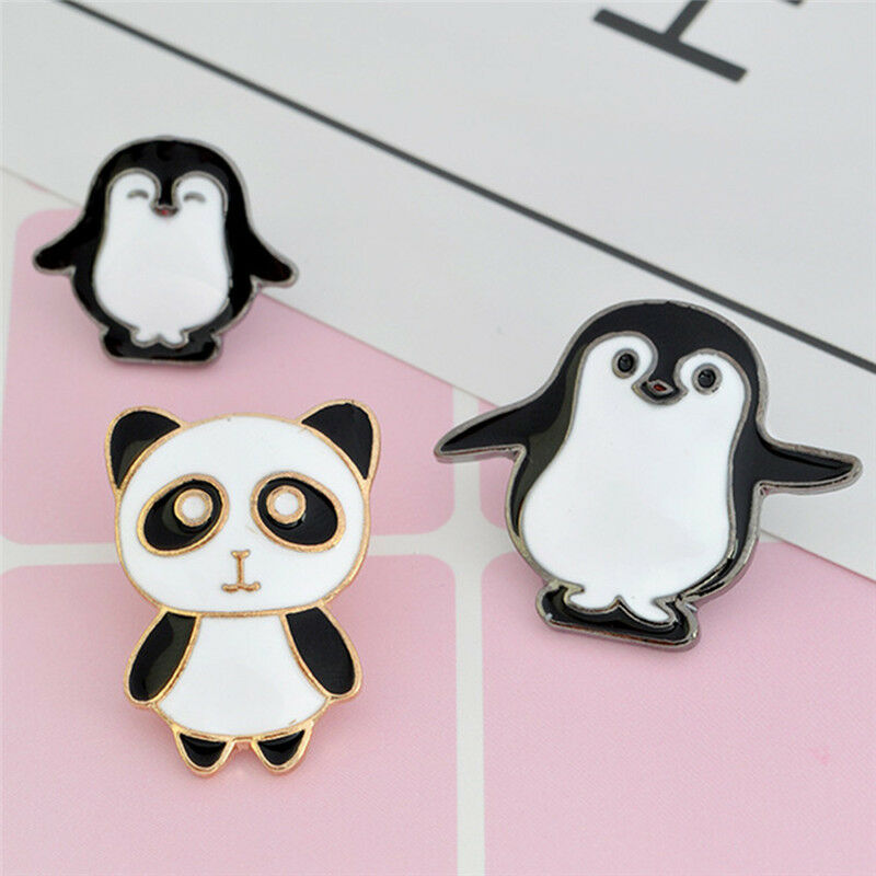 3X Cartoon Animals Enamel Collar Pins Badge Corsage Panda Brooch Jewelry G.l8