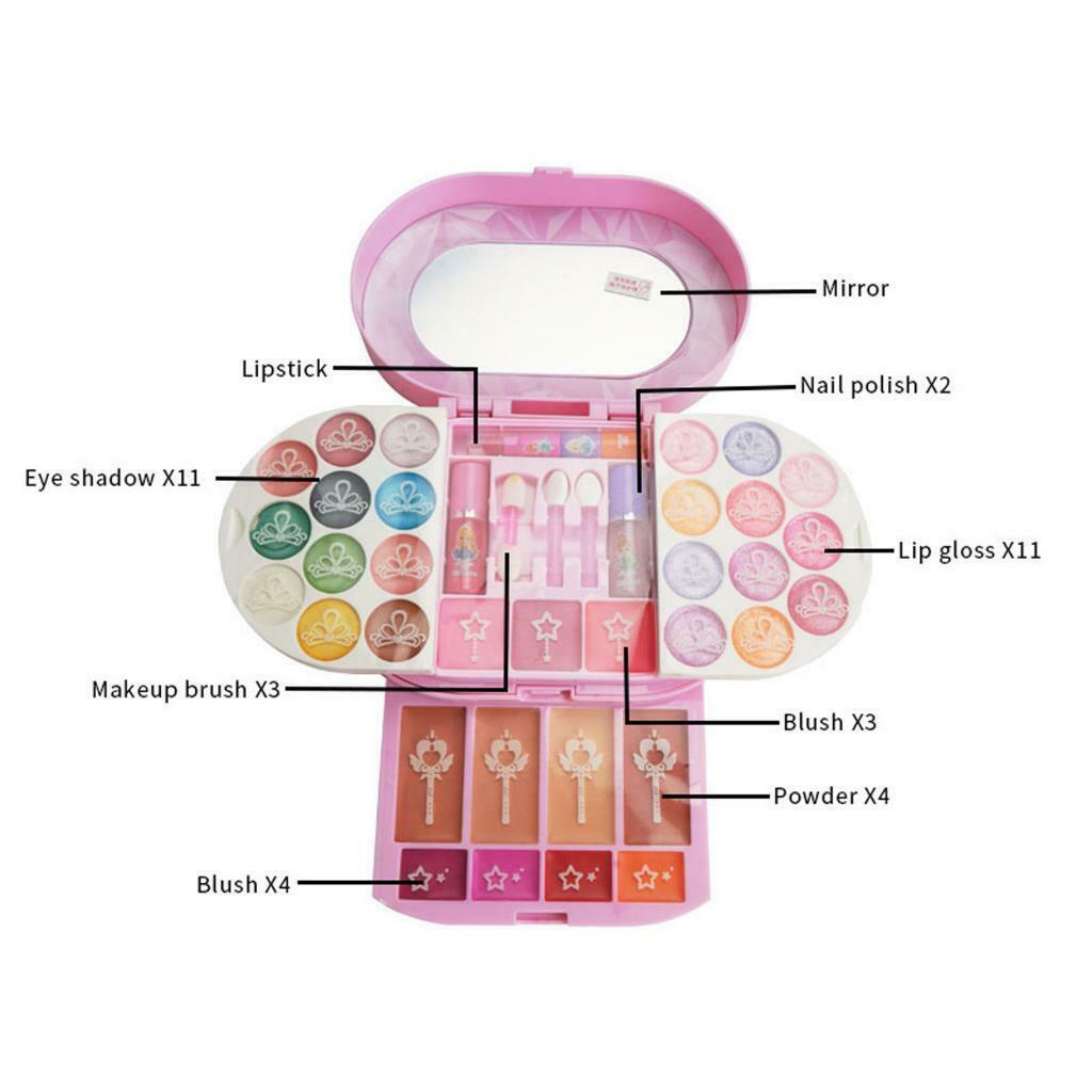 Little Girls Makeup Set Kids Children Play Game Cosmetics Girls Dressing Vanity