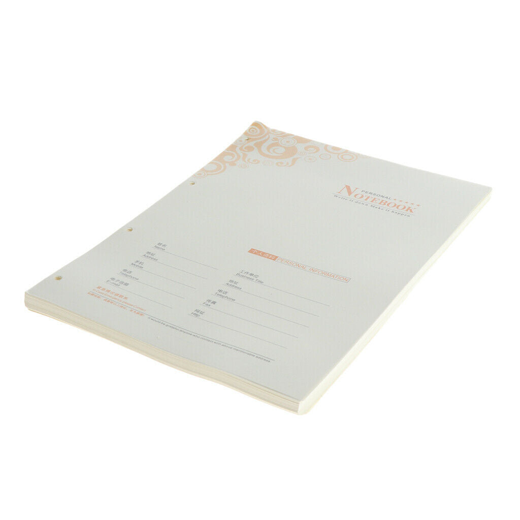 80 Sheets A4 Size 4-Holes Notebook Planner Filler Lined Papers/Journal Dairy