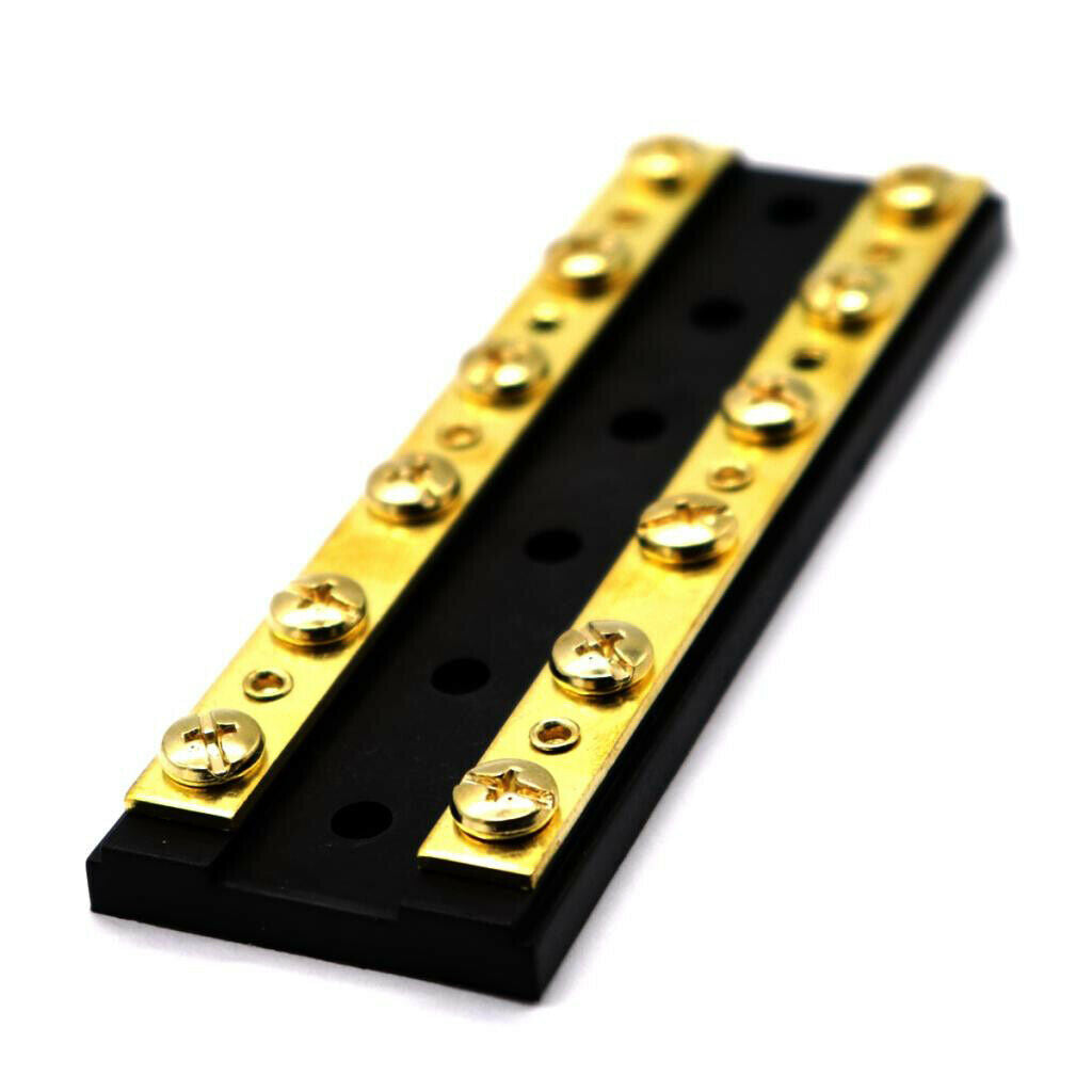 Boat Marine Terminal Block with Dual 6 Stud Bus Bars 8-32 Screw Terminals